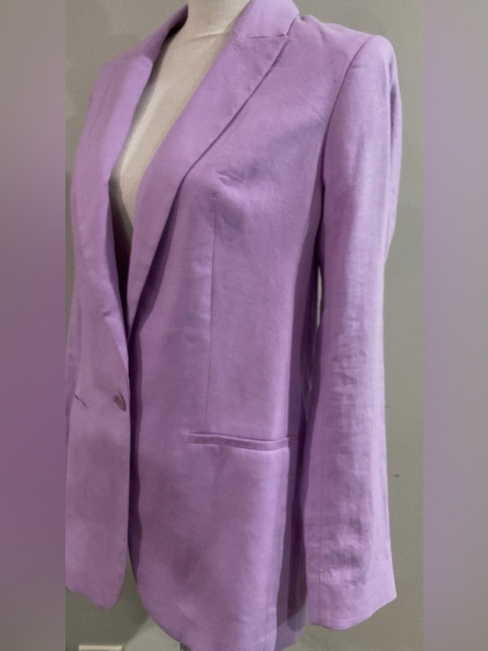 Express Lilac Single-Button Linen Blazer medium/ small bottom runs large
